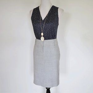 BANANA REPUBLIC Size 4 Gray Blue Skirt Blouse Set Career